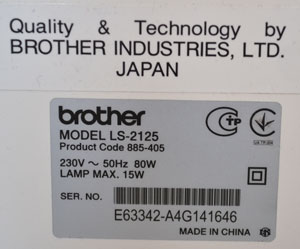 Страна производитель швейной машины Brother LS-2125